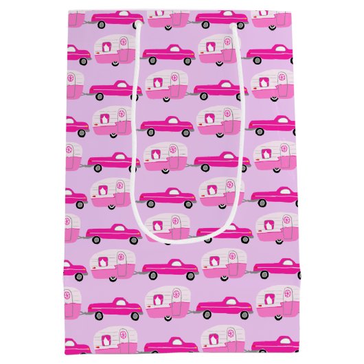 Schattigee Roze Vrachtwagen & Aanhangwagen RV Avon Medium Cadeauzakje (Achterkant)