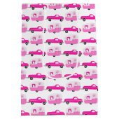 Schattigee Roze Vrachtwagen & Aanhangwagen RV Avon Medium Cadeauzakje (Achterkant)