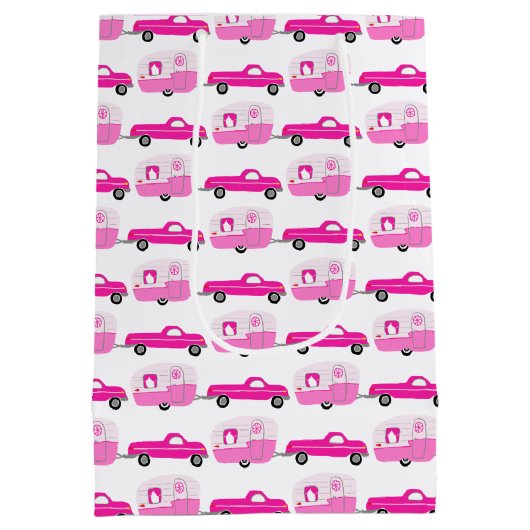 Schattigee Roze Vrachtwagen & Aanhangwagen RV Avon Medium Cadeauzakje (Achterkant)