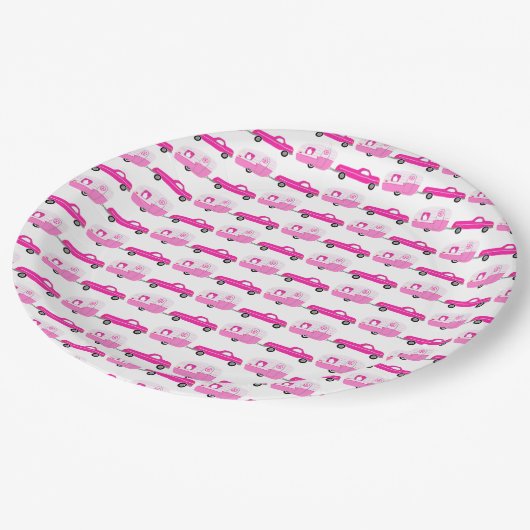 Schattigee Roze Vrachtwagen & Aanhangwagen RV Avon Papieren Bordje (Gekanteld)