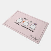 Schattigee Roze Vriendelijke Geesten Spooky Season Deurmat (Schuin)