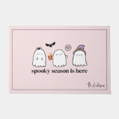 Schattigee Roze Vriendelijke Geesten Spooky Season Deurmat (Voorkant)