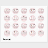 Schattigee Roze Vriendelijke Geesten Spooky Season Ronde Sticker (Vel)