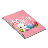 Schattigee, roze vrolijke paashaas notitieboek (Rechterzijde)