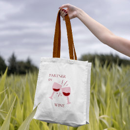 Schattigee Roze Vrouwelijke Partner in Wijn Romant Tote Bag