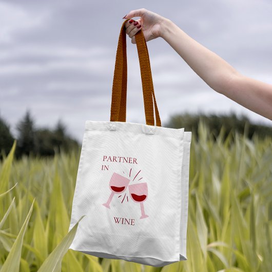 Schattigee Roze Vrouwelijke Partner in Wijn Romant Tote Bag