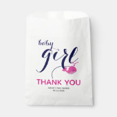 Schattigee roze walvis oceaan Dank u Baby Girl Sho Bedankzakje (Voorkant)