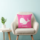 Schattigee Roze Walvis Zee Leeuw Witte Naam Kussen (Stoel)