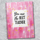 Schattigee Roze Waterverf Beste Leraar Waardering Notitieboek