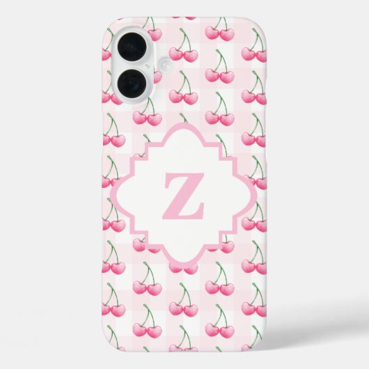 Schattigee Roze Waterverf Cherry Pink Gingham Patt Case-Mate iPhone Case (Achterkant)