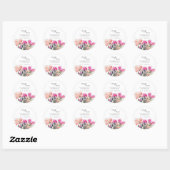 Schattigee Roze Waterverf Flower Stickers (Vel)