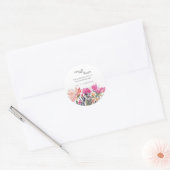 Schattigee Roze Waterverf Flower Stickers (Envelop)