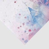 Schattigee Roze Waterverf Princess Castle Tissuepapier (Detail)