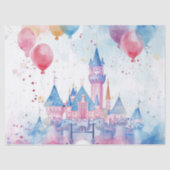 Schattigee Roze Waterverf Princess Castle Tissuepapier (Voorkant)