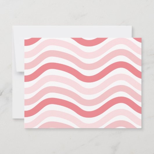 Schattigee Roze Wavy Patroon Harten Kinder briefpa Notitiekaartje (Achterkant)