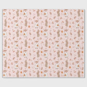 Schattigee Roze Westerne Halloween Highland Koe Ca Cadeaupapier (Vlak)