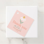 Schattigee Roze Wildflower Daisy Girls Verjaardag Bedankjes Labels (In situ)