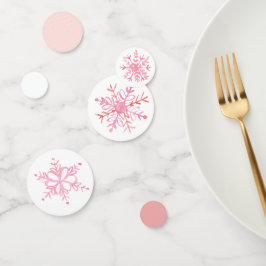 Schattigee roze wintersneeuwvlok feest confetti de