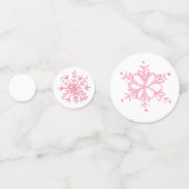 Schattigee roze wintersneeuwvlok feest confetti de (Achterkanten)