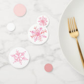 Schattigee roze wintersneeuwvlok feest confetti de (Groep)