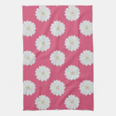 Schattigee Roze Witte Daisy Bloempatroon Keukenhan Theedoek (Verticaal)