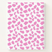 Schattigee Roze & Witte Koe Print Gepersonaliseerd Notitieboek (Achterkant)