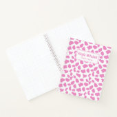 Schattigee Roze & Witte Koe Print Gepersonaliseerd Notitieboek (Binnen)