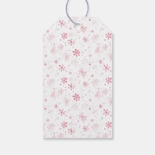 Schattigee Roze Witte Retro Kerstmis Cadeaulabel (Achterkant)