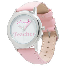 Schattigee roze witte verpleegster gepersonaliseer horloge