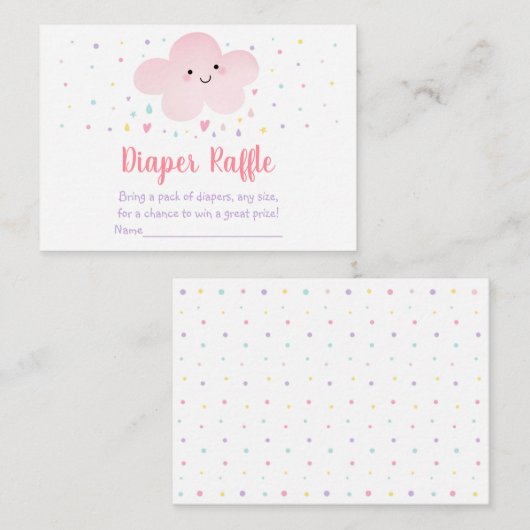 Schattigee Roze Wolk Sterren Baby shower Luier Raf Informatiekaartje (Voorkant / Achterkant)