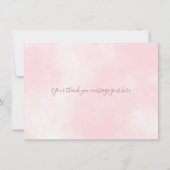 Schattigee roze wolken gouden sterren dank u bedankkaart (Achterkant)