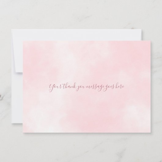 Schattigee roze wolken gouden sterren dank u bedankkaart (Achterkant)