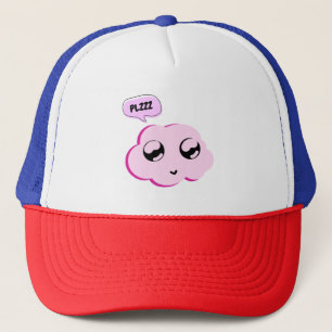 Schattigee roze wolkendoedel Kawaii Cartoon Stic Trucker Pet