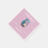 Schattigee Roze Woodland Owl Kids Verjaardag Servet (Hoek)