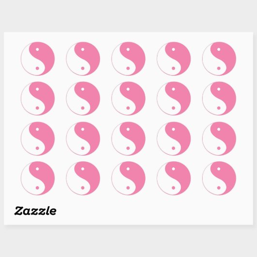 Schattigee Roze Yin Yang Sticker (Vel)