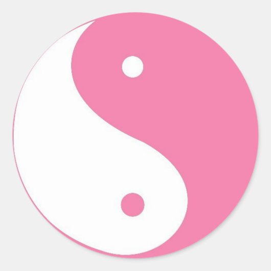 Schattigee Roze Yin Yang Sticker (Voorkant)