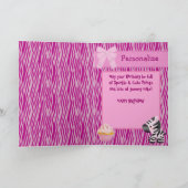Schattigee Roze Zebra & Cupcake (binnen) Verjaarda Kaart (Binnen)
