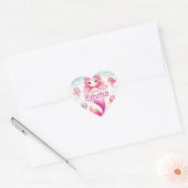 Schattigee  roze zeemeerminnen hart sticker (Envelop)