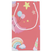 Schattigee roze zoete dinosaurus regenboogballon P Klein Cadeauzakje (Achterkant)