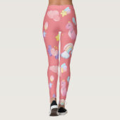 Schattigee roze zoete dinosaurus regenboogballon P Leggings (Achterkant)