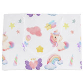 Schattigee roze zoete eenhoorn regenboogballon Pat Groot Cadeauzakje (Voorkant)