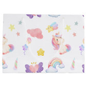 Schattigee roze zoete eenhoorn regenboogballon Pat Groot Cadeauzakje (Achterkant)