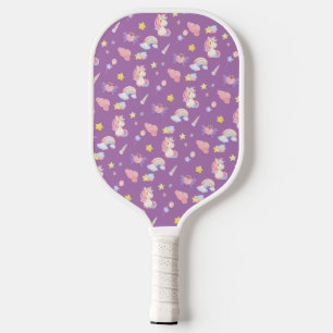 Schattigee roze zoete eenhoorn regenboogballon Pat Pickleball Paddle