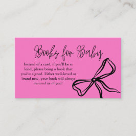 Schattigee  Roze Zwarte Boog Boeken voor Baby Informatiekaartje