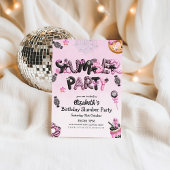 Schattigee Roze Zwarte Halloween Slumber Party Kaart