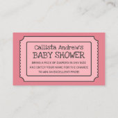 Schattigee Roze Zwarte Luier Baby shower Raffle Ti Visitekaartje (Achterkant)