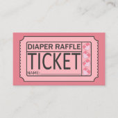 Schattigee Roze Zwarte Luier Baby shower Raffle Ti Visitekaartje (Voorkant)