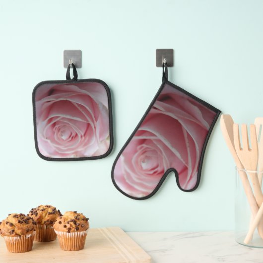 Schattigee Rozen bloem Ovenwant & Pannenlap Set (Insitu(Ophanging))