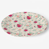 Schattigee Rozen Meisje Verjaardagsfeestje Uitnodi Papieren Bordje (Gekanteld)