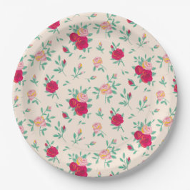 Schattigee Rozen Meisje Verjaardagsfeestje Uitnodi Papieren Bordje